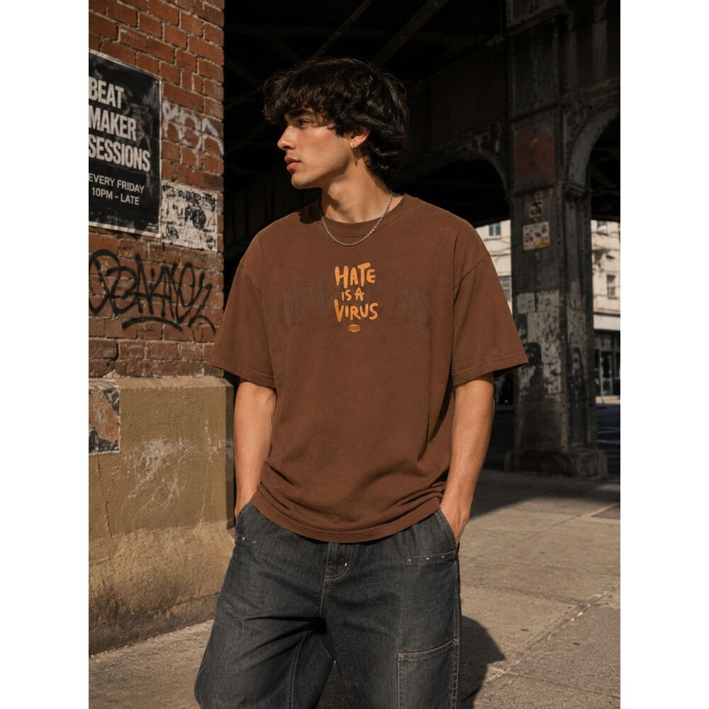 PacSun Brown Graphic T Shirt Streetwear Skate Casual Men's Tee